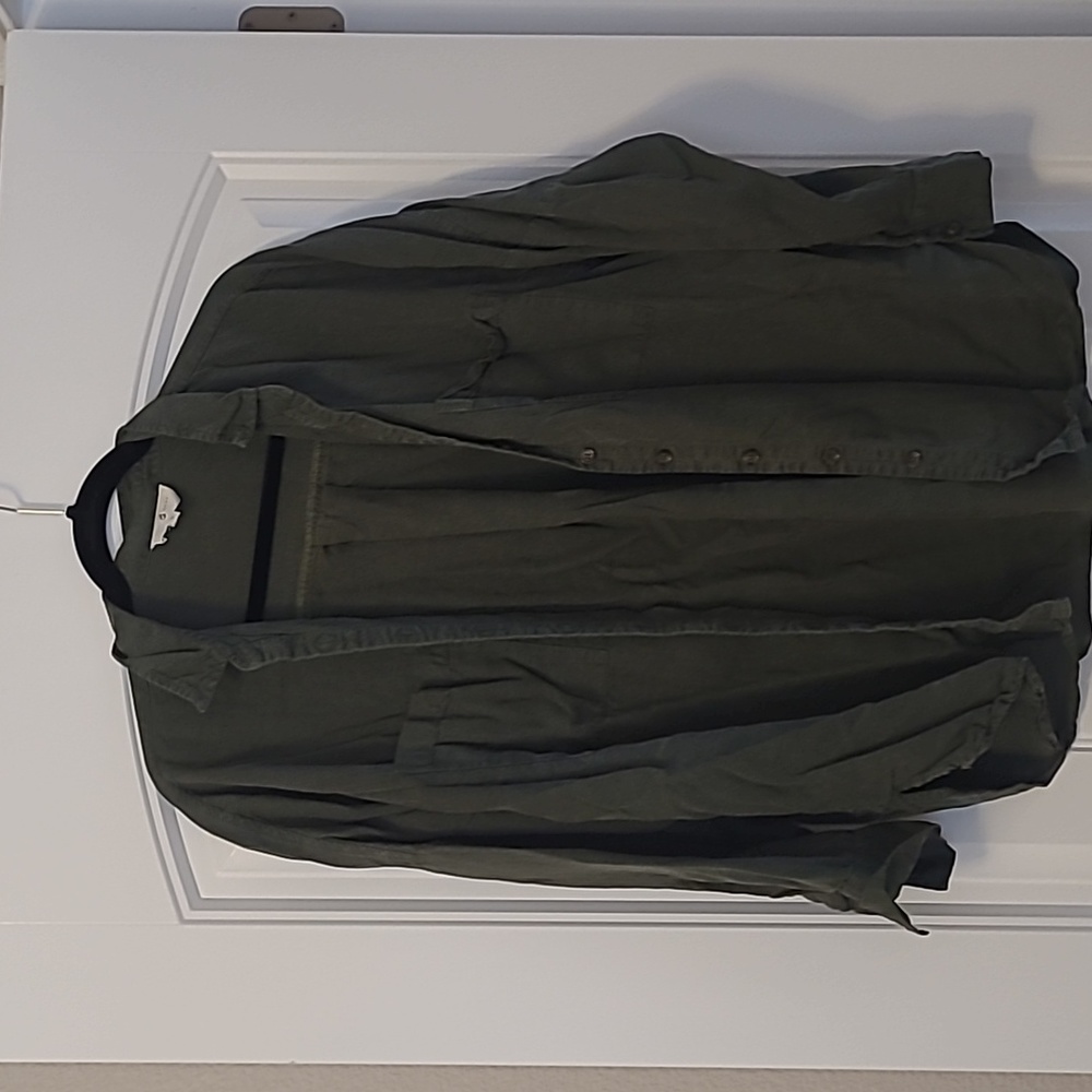 Green boyfriend style button down